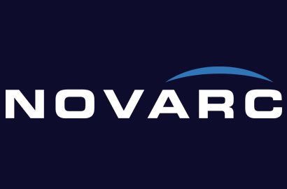 novarc logo with a navy blue background